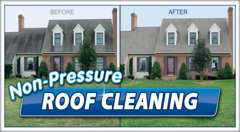 Roof Cleaning by Extra Mile Powerwashing, the pressure washing experts in Martinsburg and Inwood, WV