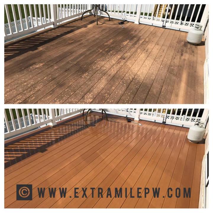 Deck cleaning by Extra Mile Powerwashing in Martinsburg, WV