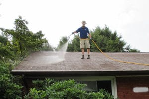 Softwash roof cleaning