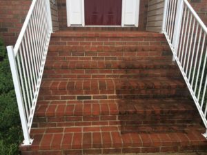 Power Washing of brick Before and After