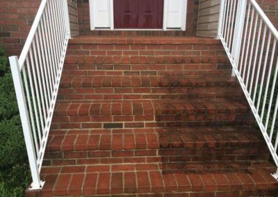 Power Washing of brick Before and After