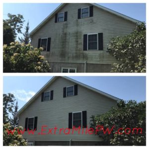 Power washing of vinyl siding by Extra Mile Powerwashing in Martinsburg, WV