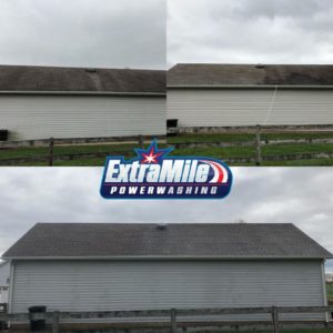 Roof cleaning by Extra Mile Powerwashing in Martinsburg, WV